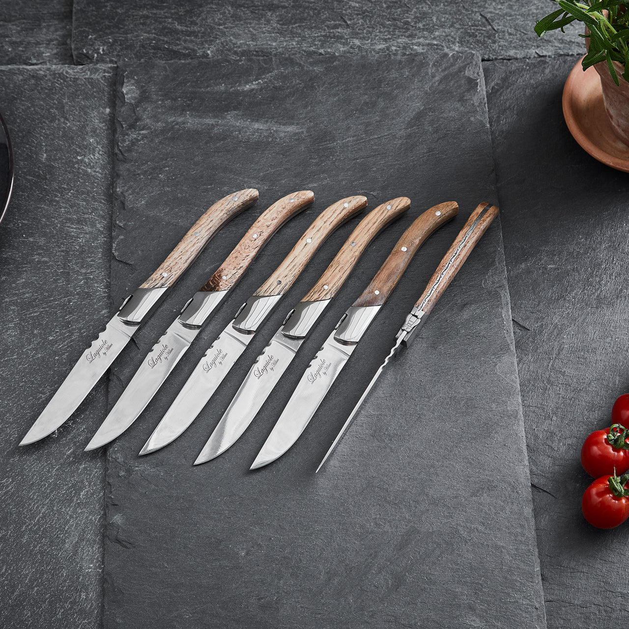 Steakmesser 6 Stück Eiche